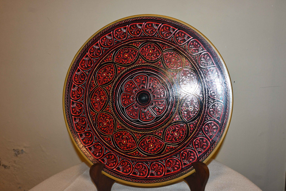 Wooden lequre art plate 12" Engraved