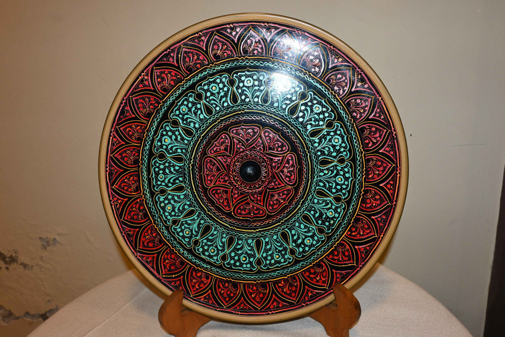 Wooden lequre art plate 12" Engraved