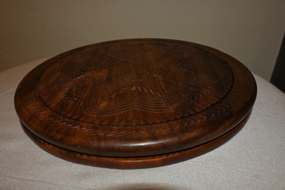 Wooden  Dry fruit plates 3pieces set brass inlay