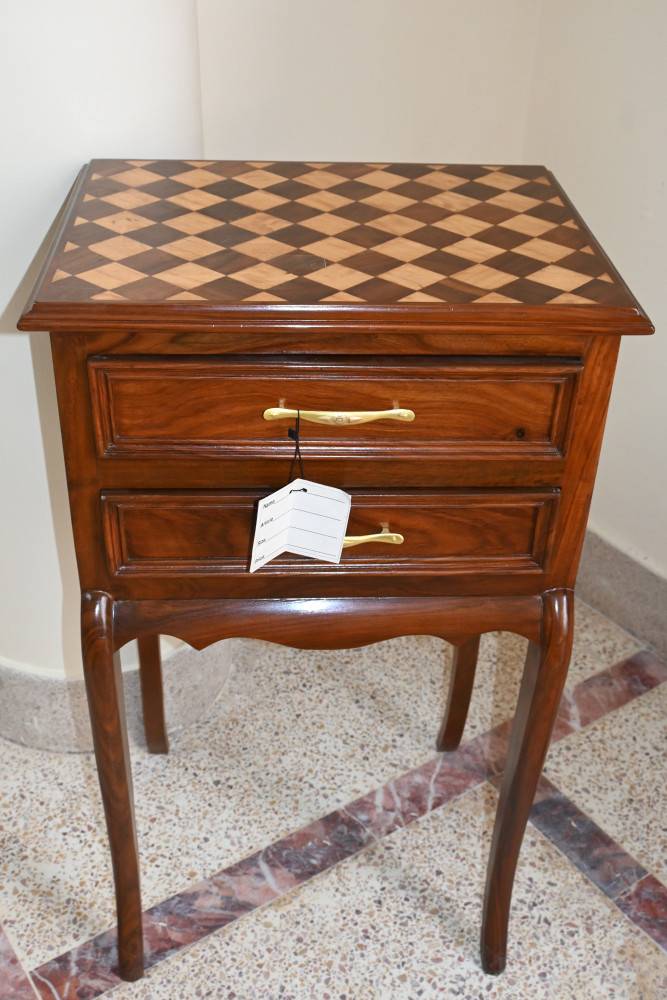 Wooden Chester  size 15x20" wood  to wood inlay with 2 draws victorian design