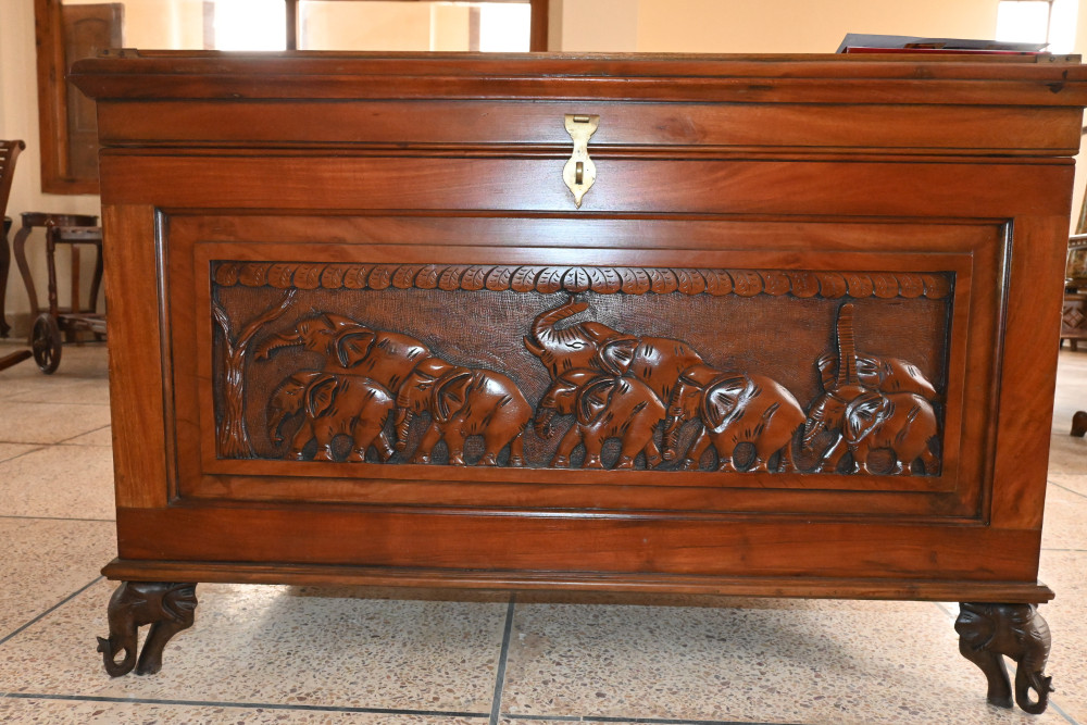 Wooden caption chest size 26x42 jungle design  shesham wood