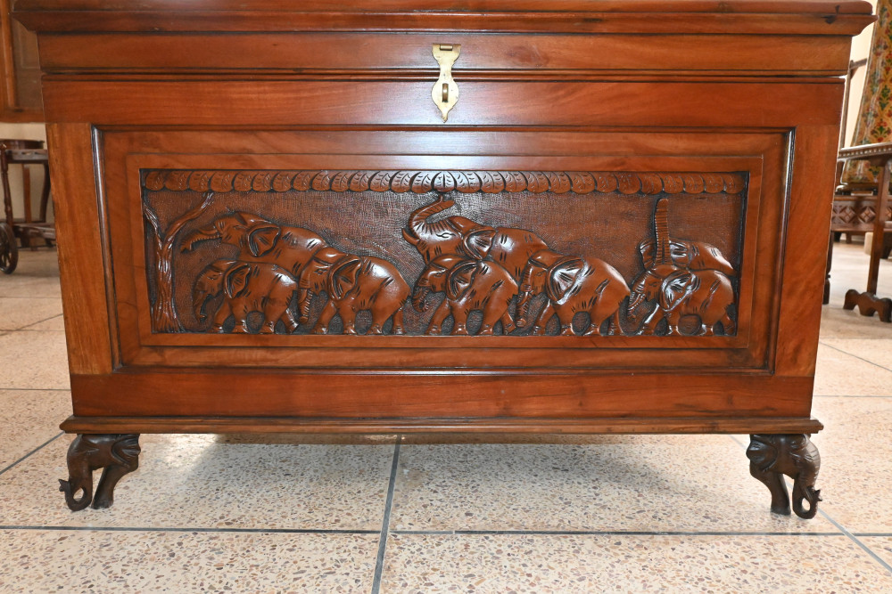 Wooden caption chest size 26x42 jungle design  shesham wood