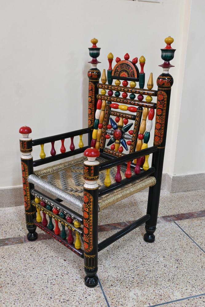 Wooden lequre art chair,