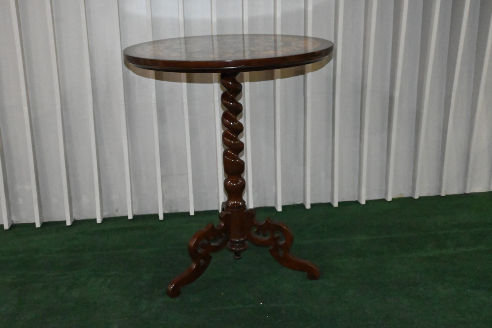 Wooden table size 24" round  wood to wood inlay
