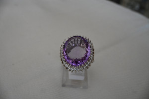 Silver Ring ladies Amithist stone