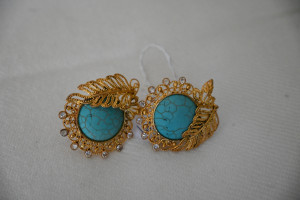 Metal ear ring hand made gold plated