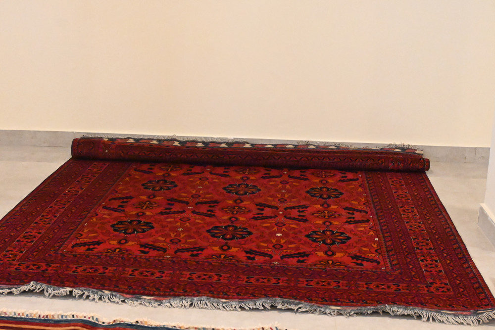 Hand knotted carpet afghani khamnaee size 8x12