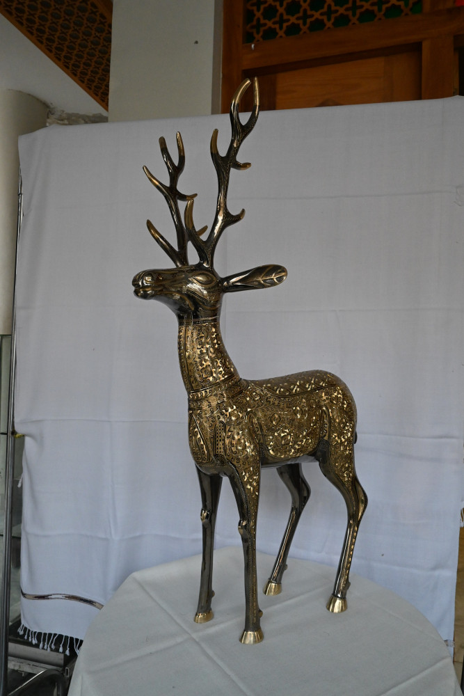 Brass Bara Singa 2 pieces  set size  20 x 38"