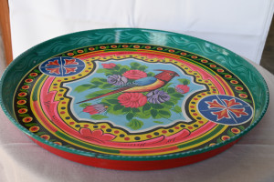 Round Tray- Truck Art- Metal Tamb Cheeni