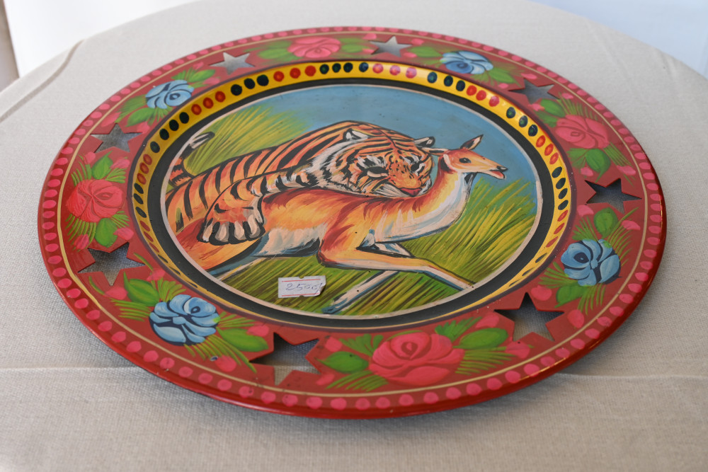 Round Tray- Truck Art- Metal Tamb Cheeni