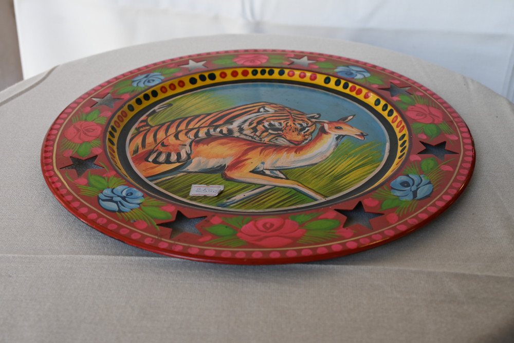 Round Tray- Truck Art- Metal Tamb Cheeni