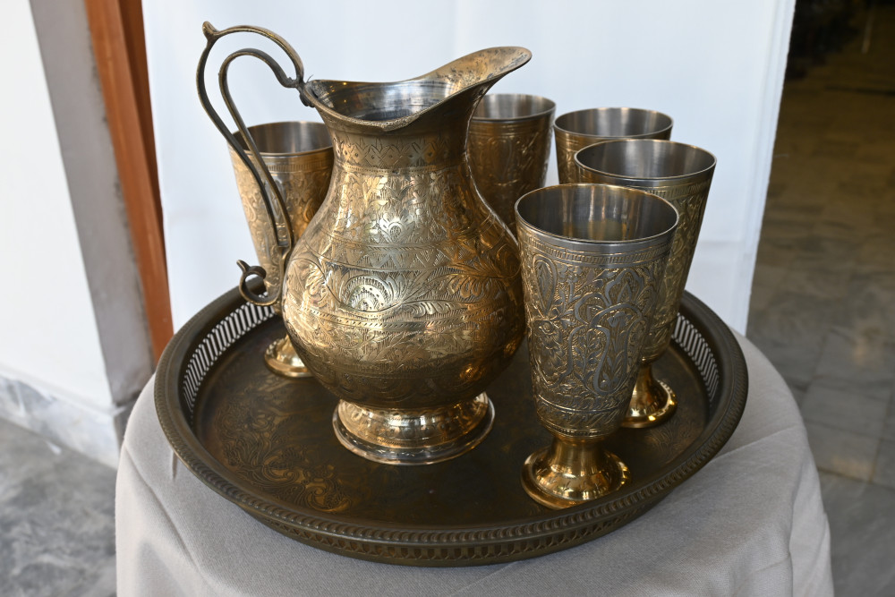 Jug and Glass Set- Metal Brass